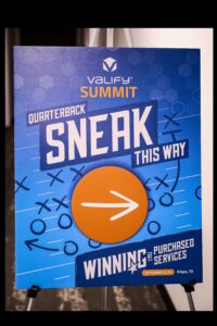 direction sign for Valify summit
